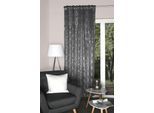 Gardine HOME WOHNIDEEN "EDDIE" Gr. 1, grau, B:140cm H:245cm, Polyester, Gardinen, Gardine, ABDUNKLUNGSSCHAL, SUEDE, FOLIENDRUCK