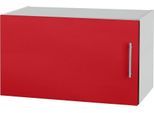 Kurzhängeschrank WIHO KÜCHEN "Kiel", rot (front: burgund, korpus: steel grau), B:60cm H:35cm T:35cm, Schränke, Kurzhängeschrank, 60 cm breit