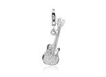 Charm-Einhänger NENALINA "Charm Gitarren-Anhänger Musik Instrument Song 925 Silber" Gr. 32, silber, Charms, Damen, Blacklist, Silber 925 (Sterlingsilber), Charm-Einhänger