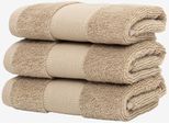 Gaestehandtuecher WOLKENFELD "Premium Low-Twist Baumwolle 550 g/m² – 3 Gästehandtücher", beige, B:30cm L:50cm, Frottier, Baumwolle, Handtücher, Gaestehandtuecher, 30×50 cm – weich, saugfähig und ideal für Gäste & Alltag