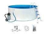 Rundpool KONIFERA "RÜGEN 1", weiß, H:90cm Ø:360cm, Schwimmbecken, Rundpool, mit LED-Scheinwerfer zur stimmungsvollen abendlichen Beleuchtung
