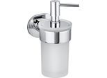 Seifenspender WENKO "Maribor", silber (chromfarben, transparent), Glas, Zinkdruckguss, Dosierspender, Seifenspender, 150 ml