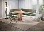 Eckbankgruppe OTTO HOME "Gabi Essecke, Sitzgruppe, Eckbankgruppe, Küchenbankgruppe", grün (dunkelgrün, grün, schwarz), B:214cm H:87cm T:164cm, Holzwerkstoff, MDF, Massivholz, Metall, Polyester, Sitzmöbel-Sets, Eckbankgruppe, Gestell aus matt-schwarzem Flachmetall, stabil, 2-Stoff-Design