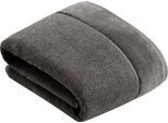Badetuch VOSSEN "Pure", grau (lavastone), B:100cm L:150cm, Frottier, Obermaterial: 100% Baumwolle, Handtücher, Badetuch, Baumwolle & VEGAN, mit eleganter Veloursbordüre