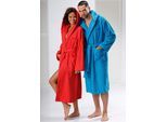 Unisex-Bademantel KANGAROOS "Cassidy, für Damen & Herren, Standardlänge & Überlänge" Gr. XXXL, rot, L:125cm, Walkfrottee, Hausmäntel, Unisex-Bademantel, mit Taschen, Männer und Frauen, Baumwolle, Reise, Hotel, Sauna, S-3XL