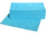 Waschlappen DYCKHOFF "Kristall", blau (türkis), B:30cm L:30cm, Frottier, Waschlappen, Waschlappen, mit Bordüren
