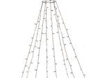 KONSTSMIDE LED-Baummantel "Weihnachtsdeko aussen, Christbaumschmuck, 8h Timer, vormontiert", Energieeffizienz: E, schwarz, Dioden 400 Stk., Gesamtlänge 9m, Lichterketten, Ring Ø 15, 8 Stränge à 50 bernsteinfarbene Dioden, mit Glimmereffekt, LED-Baummantel