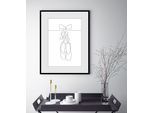 Bild QUEENCE "Prima Ballerina", weiß (farbe rahmen: schwarz, farbe bild(er): weiß), B:40cm H:50cm, Acrylglas, Holz, Papier, Bilder, Bild, HD Premium Poster-Druck inkl. Holzrahmen