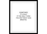 Bild QUEENCE "Breathe", schwarz (farbe rahmen: schwarz, farbe bild(er): schwarz), B:30cm H:40cm T:3cm, Acrylglas, Holz, Papier, Bilder, Bild, HD Premium Poster-Druck inkl. Holzrahmen