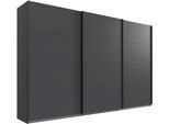 Kleiderschrank WIMEX "Mugano, Made in Germany, Lieferung bis in Deine Etage und Stellort", schwarz (grafit, griffe schwarz), B:313cm H:208cm T:65cm, Holzwerkstoff, Schränke, Kleiderschrank, 3 Schwebetüren, große Größen, mit oder ohne Spiegel, Metallgriffe