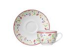 Tasse RITZENHOFF & BREKER "Kaffeetasse mit Untertasse Shanti 220 ml bunt", bunt, 2 tlg., Porzellan, Trinkgefäße, Tasse