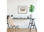 Bild QUEENCE "30c", braun (farbe rahmen: schwarz, farbe bild(er): braun), B:70cm H:50cm, Acrylglas, Holz, Papier, Bilder, Bild, HD Premium Poster-Druck inkl. Holzrahmen