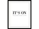 Bild QUEENCE "It´s on", schwarz (farbe rahmen: schwarz, farbe bild(er): schwarz), B:40cm H:50cm T:3cm, Acrylglas, Holz, Papier, Bilder, Bild, HD Premium Poster-Druck inkl. Holzrahmen