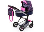 Kombi-Puppenwagen BAYER "Vario, Blau/Pink/Herzchen", bunt (blau, pink, herzchen), Puppenwagen, KinderB:42cm H:86cm T:65cm, Kunststoff, Metall, Kombi-Puppenwagen, inkl. Wickeltasche, B:42cm H:86cm T:65cm