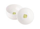 Schale VILLEROY & BOCH "Müslischalen Good Luck With Love ø 16,9 cm 4er Set weiß-grün", bunt (weiß, grün), Schüsseln, Schale