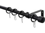 Gardinenstange GARDINIA "Set Metall" Gr. 1, schwarz, Ø:16mm, Gardinenstangen, Gardinenstange, 1-Lauf