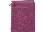 Waschhandschuh ROSS "Smart", lila (beere), B:16cm L:21cm, Frottier, Handtücher, Waschhandschuh, Uni-Rippe mit Velourslabel
