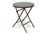 Gartentisch VCM "Bistro Tisch mit Glasplatte, klappbar", braun, Tische, Gartentisch