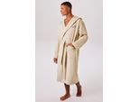 Unisex-Bademantel KANGAROOS "Cassidy, für Damen & Herren, Standardlänge & Überlänge" Gr. L, creme, L:125cm, Walkfrottee, Hausmäntel, Unisex-Bademantel, mit Taschen, Männer und Frauen, Baumwolle, Reise, Hotel, Sauna, S-3XL, Topseller