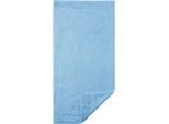 Badetuch EGERIA "Prestige", blau (mittelblau), B:75cm L:160cm, Walkfrottee, Obermaterial: 100% Baumwolle, Handtücher, Badetuch, Uni Programm mit Streifenbordüre, SUPIMA Baumwolle