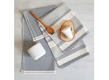 Geschirrtuch FRAMSOHN FROTTIER "Modern Living Streifen, aus 100% Baumwolle", grau (grau, anthrazit), B:50cm L:70cm, 100% Baumwolle, Geschirrtücher, Geschirrtuch, dichte Feinwebung, in Österreich hergestellt, 50x70 cm