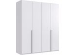 Kleiderschrank WIMEX "Mugano,in 5 Breiten,2 Höhen,2 Tiefen, viele Farben, Made in Germany", weiß, griffe alufarben, B:180cm H:208cm T:58cm, Holzwerkstoff, Schränke, Kleiderschrank, mit langen Griffen aus Metall, mit oder ohne Spiegel