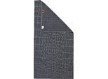 Duschtuch DONE. "Croco", grau (anthrazit), B:70cm L:140cm, Walkfrottier, Obermaterial: 100% Baumwolle, Handtücher, Duschtuch, Hoch-Tief-Webung im Croco-Look