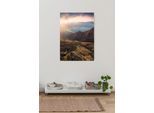 Leinwandbild KOMAR "Cliffs of Famara - Größe 40 x 60 cm", bunt (farbe bild(er): bunt), B:40cm H:60cm T:2cm, Holz, Papier, Bilder, Leinwandbild, Keilrahmenbild mi Echtholzrahmen