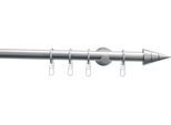 Gardinenstange GARDINIA "Set Metall" Gr. 3, silber (edelstahlfarben), L:200cm Ø:20mm, Metall, Gardinenstangen, Gardinenstange, 1-Lauf