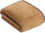 Badetuch BUGATTI "Prato", braun (camel), B:100cm L:150cm, Walkfrottier, Obermaterial: 100% Baumwolle, Handtücher, Badetuch, Uni Farben, mit melierter Optik im Saum