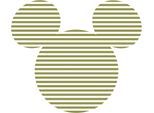 Wandtattoo KOMAR "Mickey Head Stripes - Größe 125 x 125 cm", schwarz (schwarz, gelb), B:125cm H:125cm T:0,1cm Ø:125cm, Folie, Wandtattoos, Wandtattoo, rund und selbstklebend