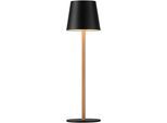JUST LIGHT Tischleuchte "EURIA", schwarz (schwarz, messing), 1, Ø 78cm H: 24,2cm, 1 Stk., Leuchten, LED, dimmbar über Touchdimmer, Memory, nach Trennung vom Netz, IP54, Tischleuchte