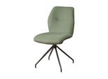 Drehstuhl OTTO HOME "Bruna Esszimmerstuhl,Polsterstuhl, Küchenstuhl, 4-Fußstuhl", grün (grün, schwarz, grün), B:49cm H:89cm T:64cm, Holzwerkstoff, Metall, Polyester, Stühle, Drehstuhl, 360 drehbar, mit automatischer Rückstellung, 2-Stoff-Design