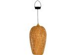 PAULEEN LED Pendelleuchte "Sunshine Bliss Solarpendel Outdoor Bambus/Rattan/Kunststoff/Metall", beige, 1, Ø 22cm H: 75,2cm, 1 Stk., Leuchten, Solar, LED Pendelleuchte