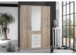 Kleiderschrank WIMEX "Joker", weiß (eichefarben san remo, weiß), B:135cm H:199cm T:59cm, Schränke, Kleiderschrank, wahlweise mit Spiegel