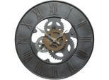 Wanduhr AMBIENTE HAUS "Zahnrad Uhr 39cm", schwarz, B:39cm H:39cm T:3cm, Wanduhren, Wanduhr
