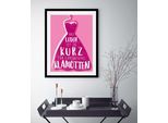 Bild QUEENCE "Dress", rosa (farbe rahmen: schwarz, farbe bild(er): rosa, pink), B:40cm H:50cm, Acrylglas, Holz, Papier, Bilder, Bild, HD Premium Poster-Druck inkl. Holzrahmen