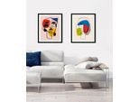 Bild QUEENCE "Claudia", bunt (farbe rahmen: schwarz, farbe bild(er): bunt), B:50cm H:70cm, Acrylglas, Holz, Papier, Bilder, Bild, HD Premium Poster-Druck inkl. Holzrahmen