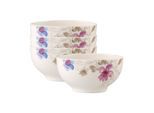 Schale VILLEROY & BOCH "French-Bols Mariefleur Gris Basic 500 ml 4er Set bunt", bunt, L:14,9cm, Schüsseln, Schale
