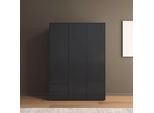 Drehtürenschrank RAUCH "Kleiderschrank Schrank Garderobe Wäscheschrank NABILA viel Stauraum", grau (graumetallic), B:140cm H:194cm T:53cm, Holzwerkstoff, Schränke, Drehtürenschrank, mit 2 Schubladen und Push-to-Open Funktion TOPSELLER MADE IN GERMANY