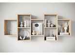 Wandboard HOME AFFAIRE "Wandregal Trio", braun (eiche sonoma), B:160,8cm H:65cm T:18cm, Holzwerkstoff, Regale, Wandboard, Stell- oder Hängeregal, 10 offene Fächer, flexibel montierbar