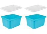 Organizer KEEEPER "emil", blau, B:34,5cm H:22cm, Polypropylen, Aufbewahrungsboxen, Organizer, Aufbewahrungsbox, 24 L, mit Deckel, hochwertiger Kunststoff