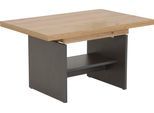 Couchtisch HELA "MARCEL", grau (weiß, neutral), B/H/T: 142cm x 57cm x 68cm, Auszugsplatte, Artisan Eiche/Anthrazit, Tische, Couchtisch, Höhenverstellbar