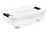 Organizer KEEEPER "konrad", transparent, B:39,5cm H:18cm T:59,5cm, Kunststoff, Aufbewahrungsboxen, Organizer, Aufbewahrungsbox, 28 L, mit Rollen, Deckel, Schiebeverschluss