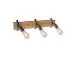 JUST LIGHT Deckenleuchte "SLAT", braun (holzfarben), 3, 1 Stk., Leuchten, ExklusiveE27, Deckenleuchte
