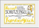 Bild QUEENCE "Schutzengel Familienglück", gelb (farbe rahmen: schwarz, farbe bild(er): gelb), B:40cm H:30cm, Acrylglas, Holz, Papier, Bilder, Bild, HD Premium Poster-Druck inkl. Holzrahmen
