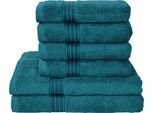 Handtuch Set DYCKHOFF "Siena", grün (smaragd), Obermaterial: 100% Baumwolle, Handtuch-Sets, Handtuch Set, in tollen Unifarben