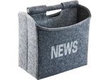 Zeitungsständer LOCKER "NEWS", grau, B:31cm H:31cm T:19cm, Filz, Zeitungsständer, Zeitungsständer, faltbar