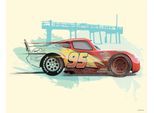 Wandbild KOMAR "Cars Lightning McQueen", bunt (farbe bild(er): bunt), B:50cm H:40cm, Papier, Bilder, Wandbild, Kinderzimmer, Schlafzimmer, Wohnzimmer