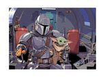 Bild KOMAR "Mandalorian The Child Cockpit", bunt (farbe bild(er): bunt), B:40cm H:30cm, Holz, Papier, Bilder, Bild, Wandbild zur Dekoration im Kinderzimmer - ohne Rahmen